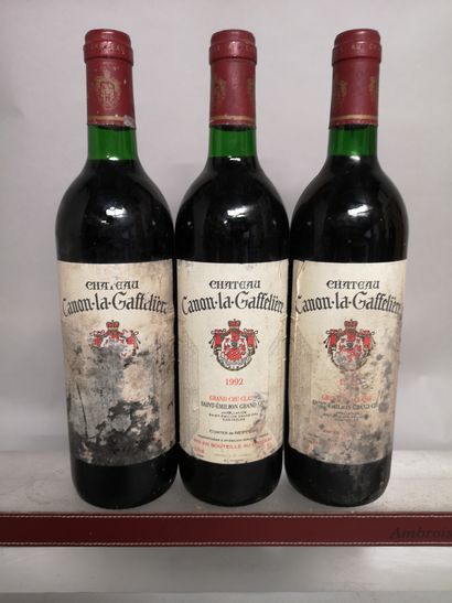 null 3 bouteilles Château CANON LA GAFFELIERE - GGrand Cru de Saint Emilion 1992...