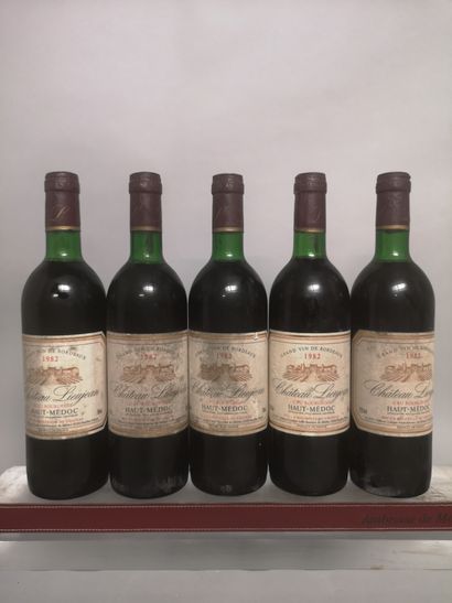 null 5 bottles Château LIEUJEAN - Haut Médoc 1982 

Slightly stained labels, golout...