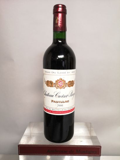 null 1 bouteille Château CROIZET BAGES - 5e GCC Pauillac 2006 

Etiquette légèrement...
