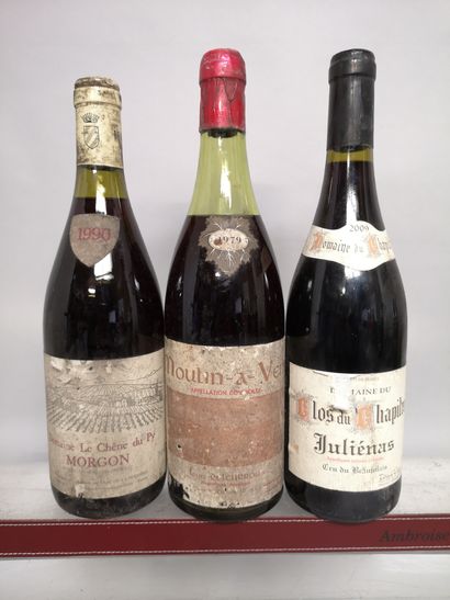  3 bouteilles BEAUJOLAIS DIVERS A VENDRE EN L'ETAT 
JULIENAS, MORGON et MOULIN a...