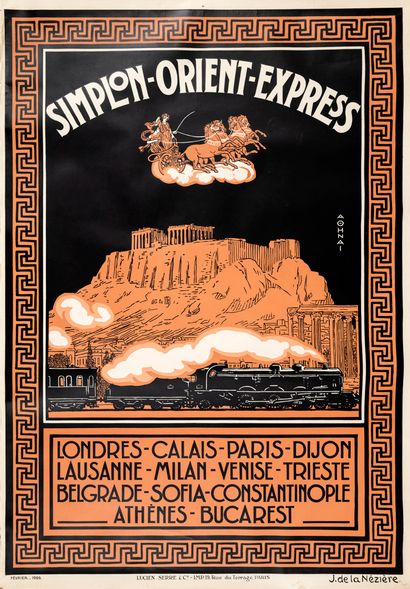 Joseph de La NEZIERE (1873-1944) Simplon - Orient - Express (1926)
Publ Lucien Serre,...