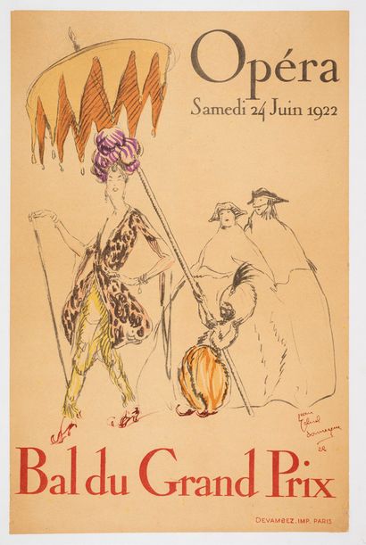 DOMERGUE Jean Gabriel (1889-1962) Opéra 1922. Bal du Grand Prix 1922
Devambez Imp...