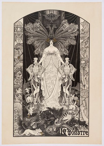 Marcel-Lenoir (Jules Oury, dit) (1872-1931) Le Monstre 1897-1898.
Lithographie en...