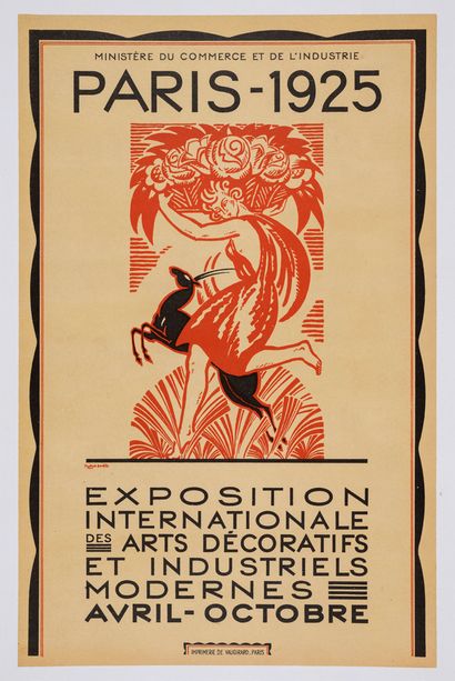Robert Bonfils (1886-1972) (d'après) Paris 1925. Affiche pour l'Exposition Internationale...