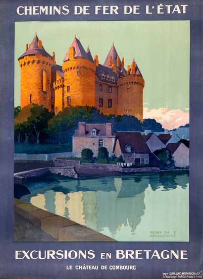 RENAUCOURT (Henry de). [XIXe - XXe siècle] Excursions en Bretagne, château de Combourg.
105...