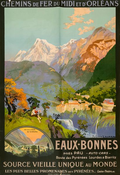 Julien LACAZE (1886-1971) Chemins de fer du Midi et d'Orléans - EAUX BONNES source...