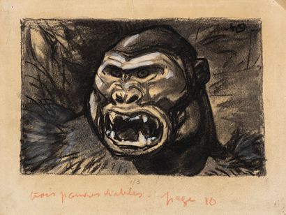 HENRI DELUERMOZ (1876-1943) Tete de Gorille
Le Marabout
Deux dessins originaux sur...