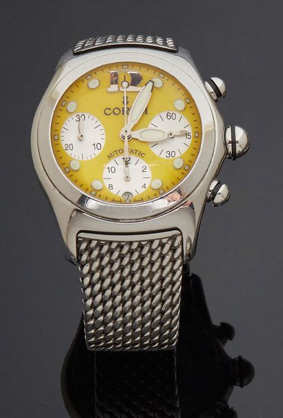 CORUM Modèle «Bubble» Ref.285.150.20
Montre-chronographe-bracelet d'homme en acier,...