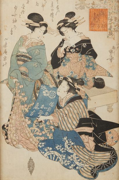 KUNIMARU (1794-1829) Estampe oban tate-e d'une série sur les « Quatre accomplissements...