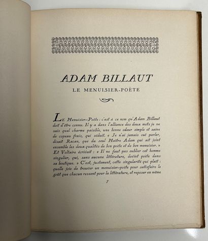 null BRULÉ, A. Adam Billaut le menuisier-poète. Choix de ses poésies. Paris, les...