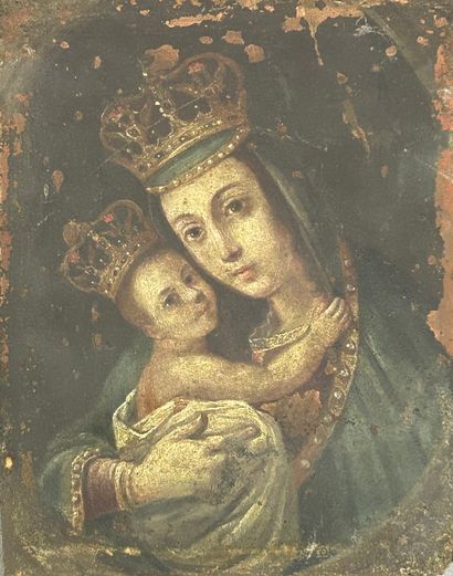 null Ecole du XVIIème siècle.

"Vierge à l'enfant"

Peinture sur cuivre

Dim. : 18...