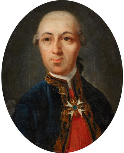 Ecole FRANCAISE de la fin du XVIIIe siècle Portrait d'homme portant la médaille de...