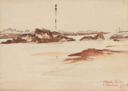 Pierre BRETTE (1905-1961) Marée basse, les rochers
Aquarelle et crayon sur papier.
Signée...
