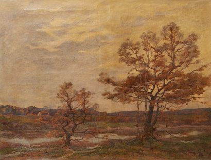 J. VIVIEN (école FRANCAISE, 1920) Bord de rivière aux grands arbres
Sur sa toile...