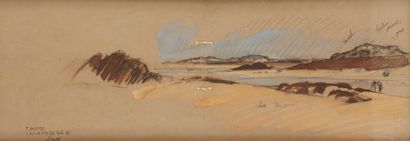 Pierre BRETTE (1905-1961) Vue d'une plage en Bretagne
Pastel et aquarelle sur papier.
Signé...