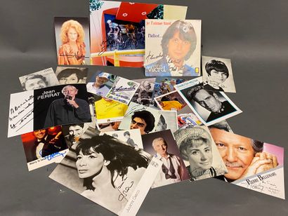 null SINGERS - ENTERTAINERS - VARIOUS 

Set of 35 autographed photographs and a record...