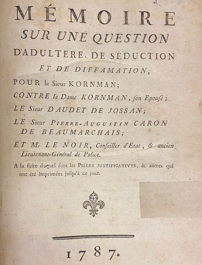 null BEAUMARCHAIS, Pierre-Auguste Caron de. Mémoires de M. Caron de Beaumarchais...