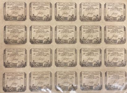 null [ASSIGNATS].

Plate of assignats of fifty sols, series 2710, law of May 23,...