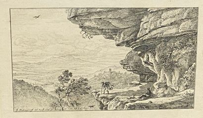 null School of the XXth century

Two hunters at the edge of a cliff

Engraving in...
