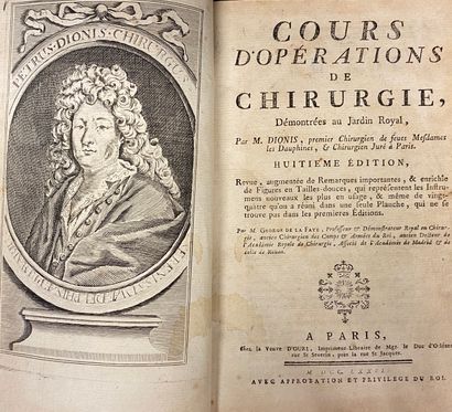 null DIONIS

"Cours d'Opérations de Chirurgie"

A Paris chez la Veuve d'Ouri 1777

In...