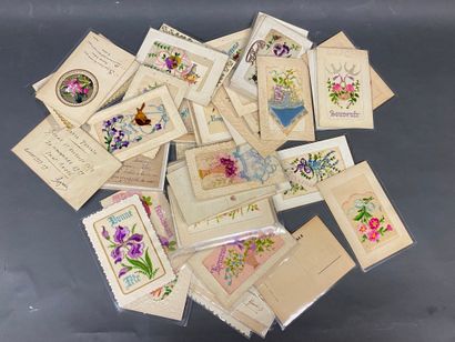 null POSTCARDS - EMBROIDERED FANTASIES

Set of about 60 embroidered cards including...