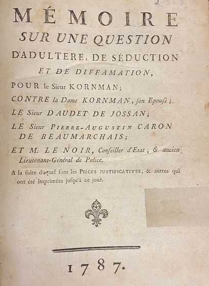 null BEAUMARCHAIS, Pierre-Auguste Caron de. Memoirs of M. Caron de Beaumarchais against...