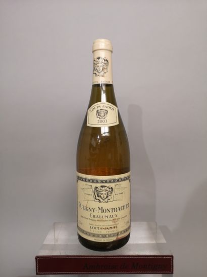 null 1 bouteille PULIGNY MONTRACHET 1er cru "Chalumaux " - L. JADOT 2003 

Étiquette...