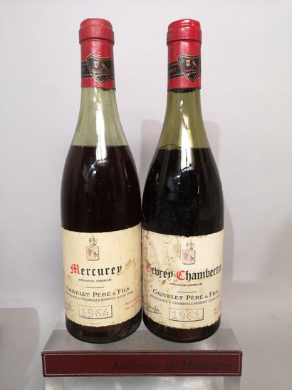 null 2 bouteilles BOURGOGNES DIVERS GRIVELET Père & Fils 

1 GEVREY CHAMBERTIN 1961...