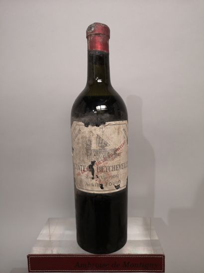 null 1 bouteille Château BEYCHEVELLE - 4e Gcc Saint Julien 1928 

Étiquette tachée...