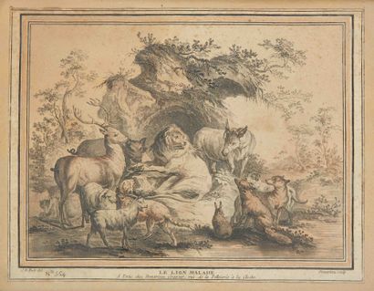 null After Jean - Baptiste HUET

The sick lion

The shepherd wolf

Pair of reproductions

16...