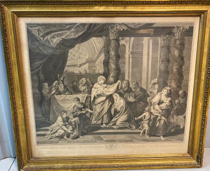 null Engraving after Louis de Boullogne (1654-1733) depicting the Presentation in...