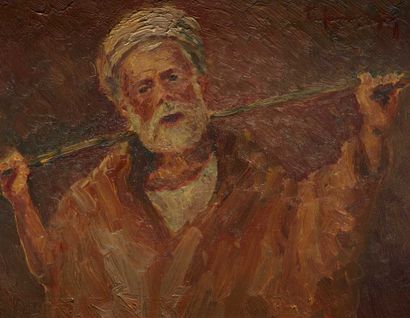 null School Xxe 

Bedouin 

Oil on panel 

Unreadable signature in the upper right...