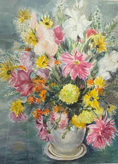 null HELENE GALLET (XXth century)

Still life with a bunch of flowers

Watercolor...