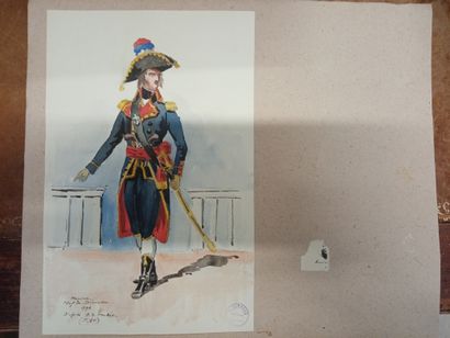 null Marine
Paul-Kauffer (1870-1941).
Navy.
Set of 14 drawings and watercolors on...