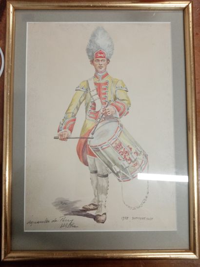 null English school 

Watercolor on paper depicting an English soldier, drummer of...