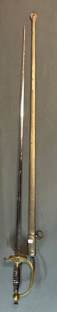null Épée du service de santé modèle 1872.

Monture en bronze doré et corne.

Pommeau...