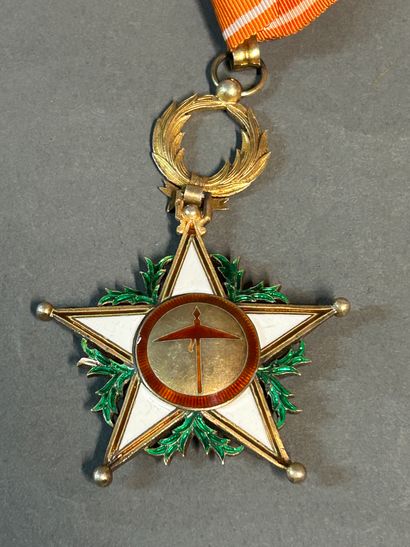 null Morocco, Order of Ouissam Alaouite.

Set of grand officer in silver, gold center.

Dim....