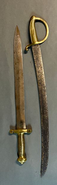 null Set including an infantry sword model 1831. One-piece bronze mount, antique...