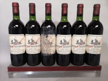 null 6 bouteilles Château BEYCHEVELLE - 4e Gcc Saint Julien 1981 3 Etiquettes légèrement...