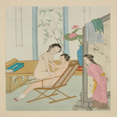 null LE LIVRE DE L'OREILLER, Chinese erotic prints, Edition Au cercle du livre précieux,...