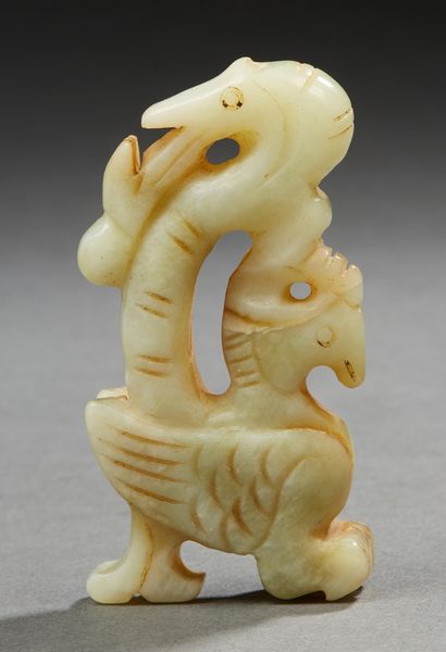 CHINE Sujet en serpentine figurant un animal fantastique
H : 8 cm
