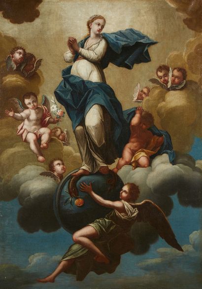 École SEVILLANE du XVIIIe siècle The Immaculate Conception
On its original canvas
166...