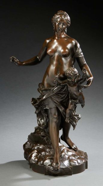 Cesar Costantino R. CERIBELLI (1841-1918) Bronze à patine brune représentant une...