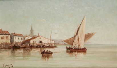 Paul SEIGNON (?1820 - ?1890) Barque près d'un village
Sur sa toile d'origine
Signé...