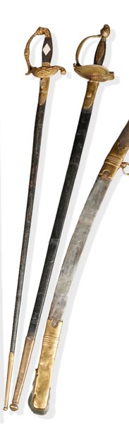 null Épée type d'uniforme fin du XVIIIème siècle.
Monture en bronze et ébène.
Pommeau...