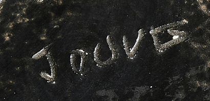 Georges JOUVE (1910 - 1964) pichet en céramique émaillé noir à une anse
Signature...