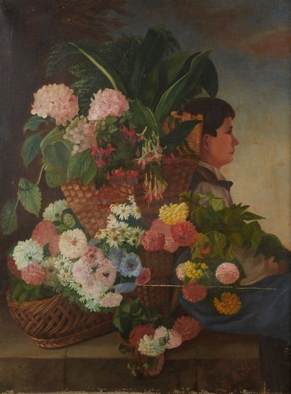 École AUTRICHIENNE du début du XXe siècle, suiveur de Carl MOLL Bouquet of flowers...