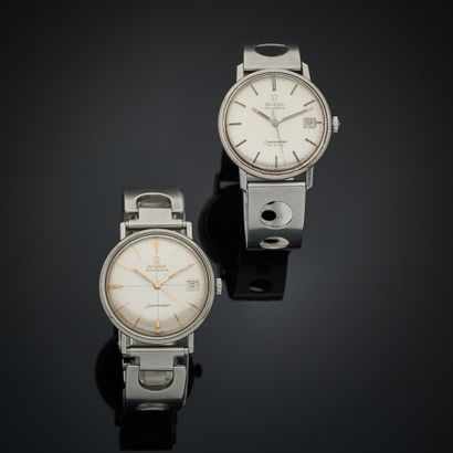 null OMEGA. LOT de deux montres-bracelets modèle Seamaster vers 1965/1970 :
- l'une...