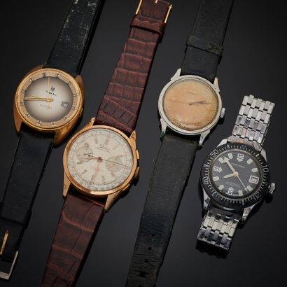 null LOT de quatre montres-bracelet :
- SKIROS - CHRONOGRAPHE SUISSE : chronographe-bracelet...