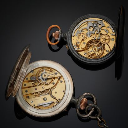 null LOT de MONTRES DE POCHE comprenant :
- une montre en argent 800 mm, cadran émaillé...